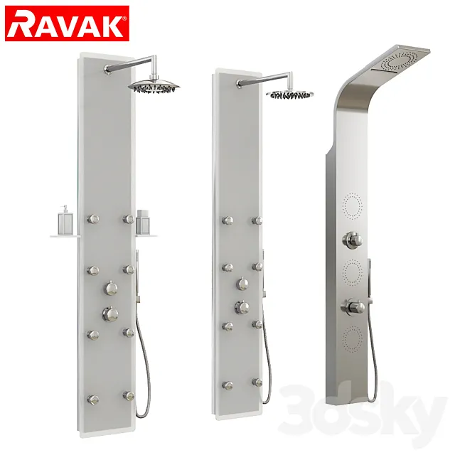 Hydromassage panels Ravak set 03 3DModel