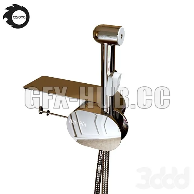 Hygienic shower AM.PM Like F0202600 with shelf 3D Model