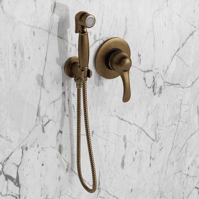 Hygienic shower Cezares + mixer Emmevi Harmony 3D Model