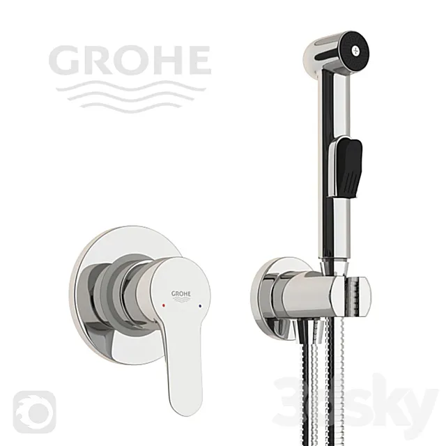 Hygienic shower Grohe BauEdge 28343007 3DModel