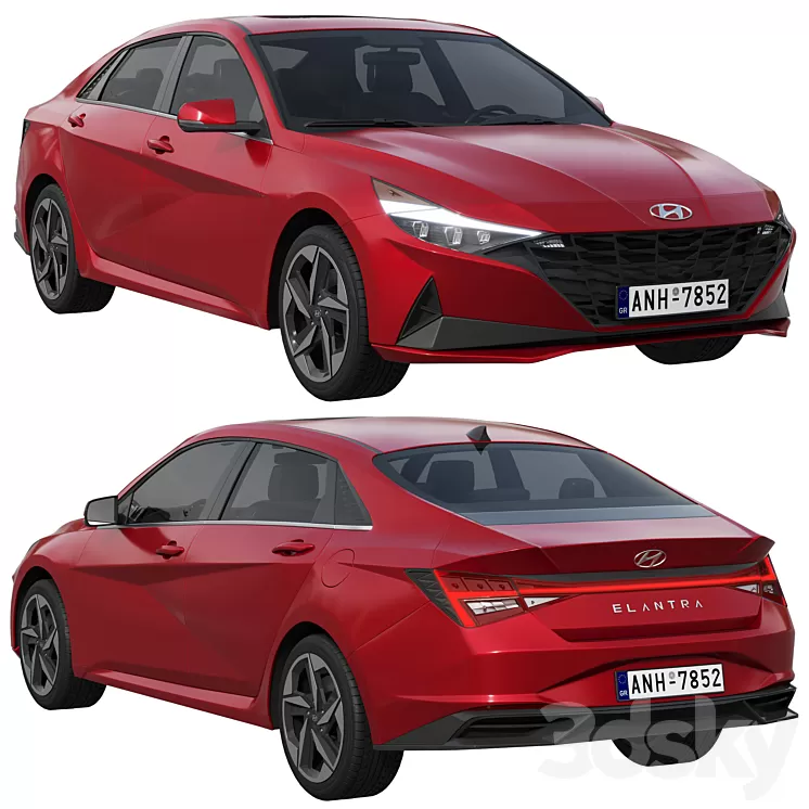 Hyundai Elantra 2021 3D Model Free