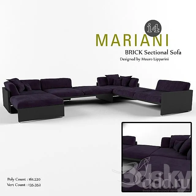 I 4 Mariani - Brick Sectional Sofa 3D Model