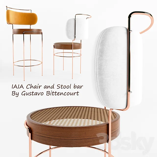 Iaia chair & Stool bar 3D Model