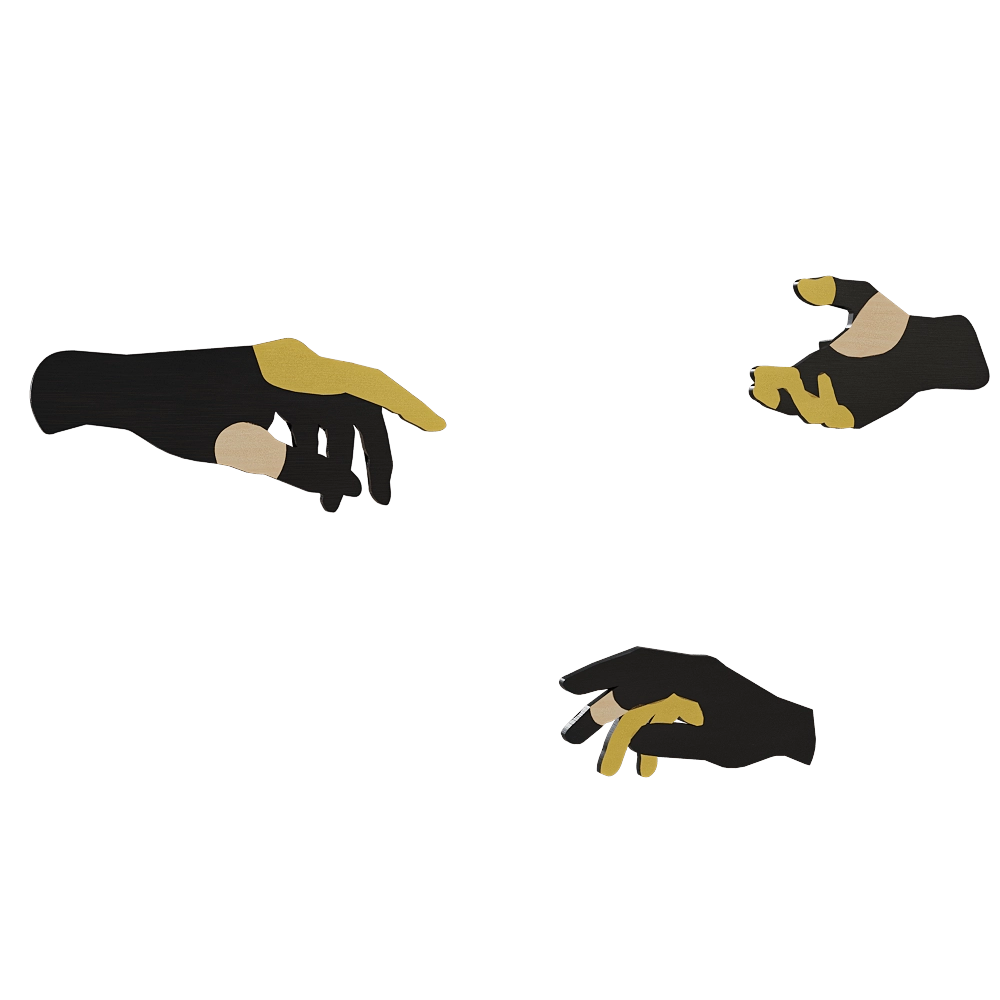 ibride - Set of 3 hooks Des Mains Habiles 3D Model