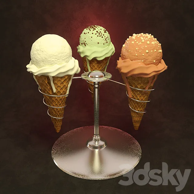 Ice cream with Stand 3D Model