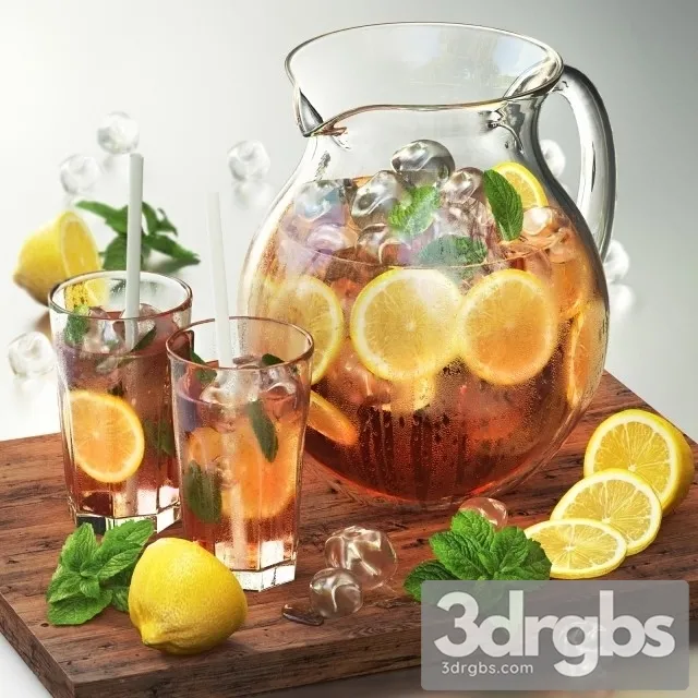 Iced Tea With Lemon 3D Model Free