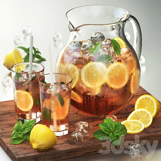 Iced tea with lemon 3DModel