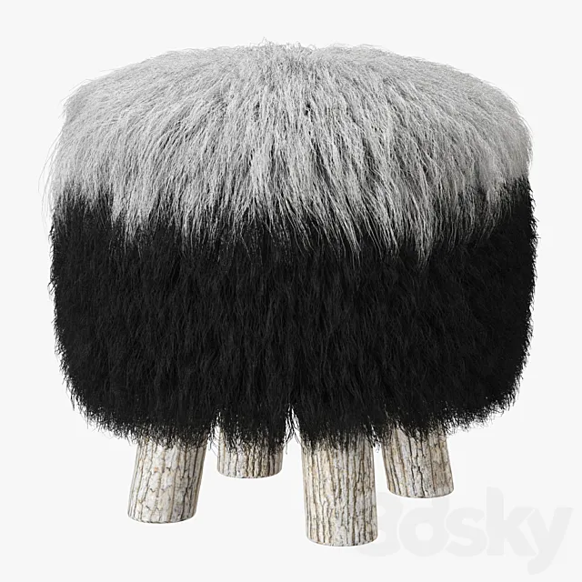 Icelandic Sheepskin chair 3D Model