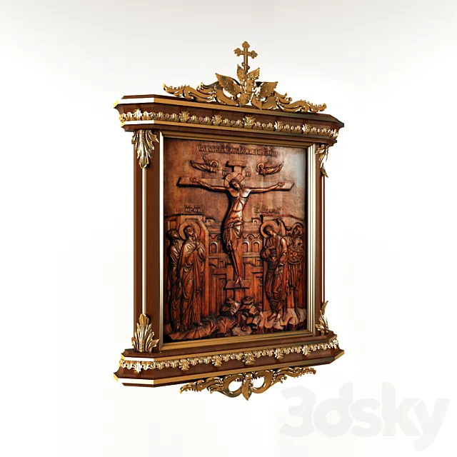 Icon "Crucifixion of our Lord Jesus Christ" 3D Model