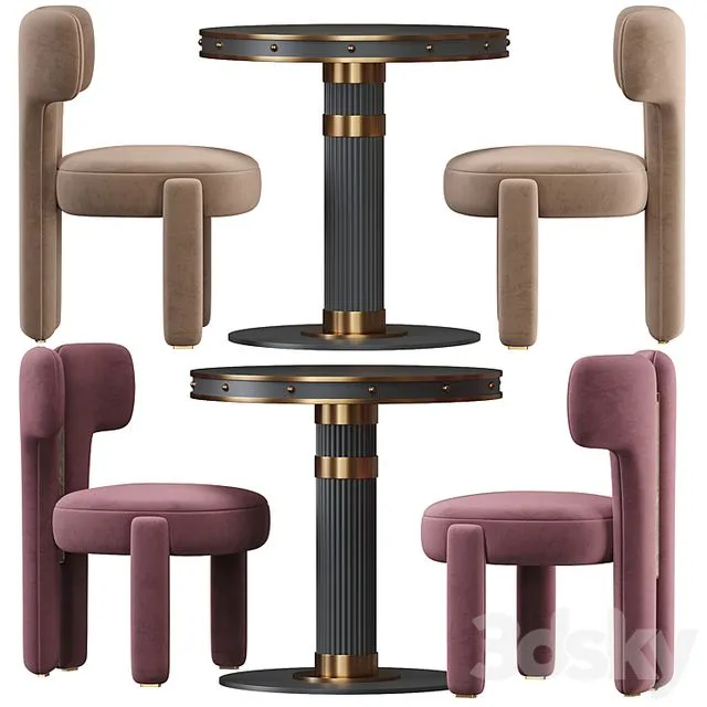 Idaho chair Willis dining table 3D Model