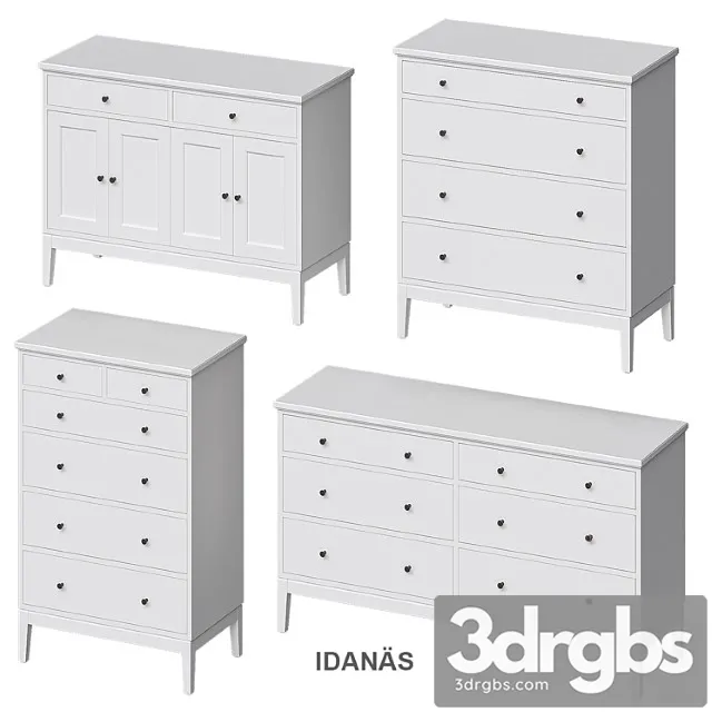 Idanäs ikea chest of drawers 2 3D Model Free