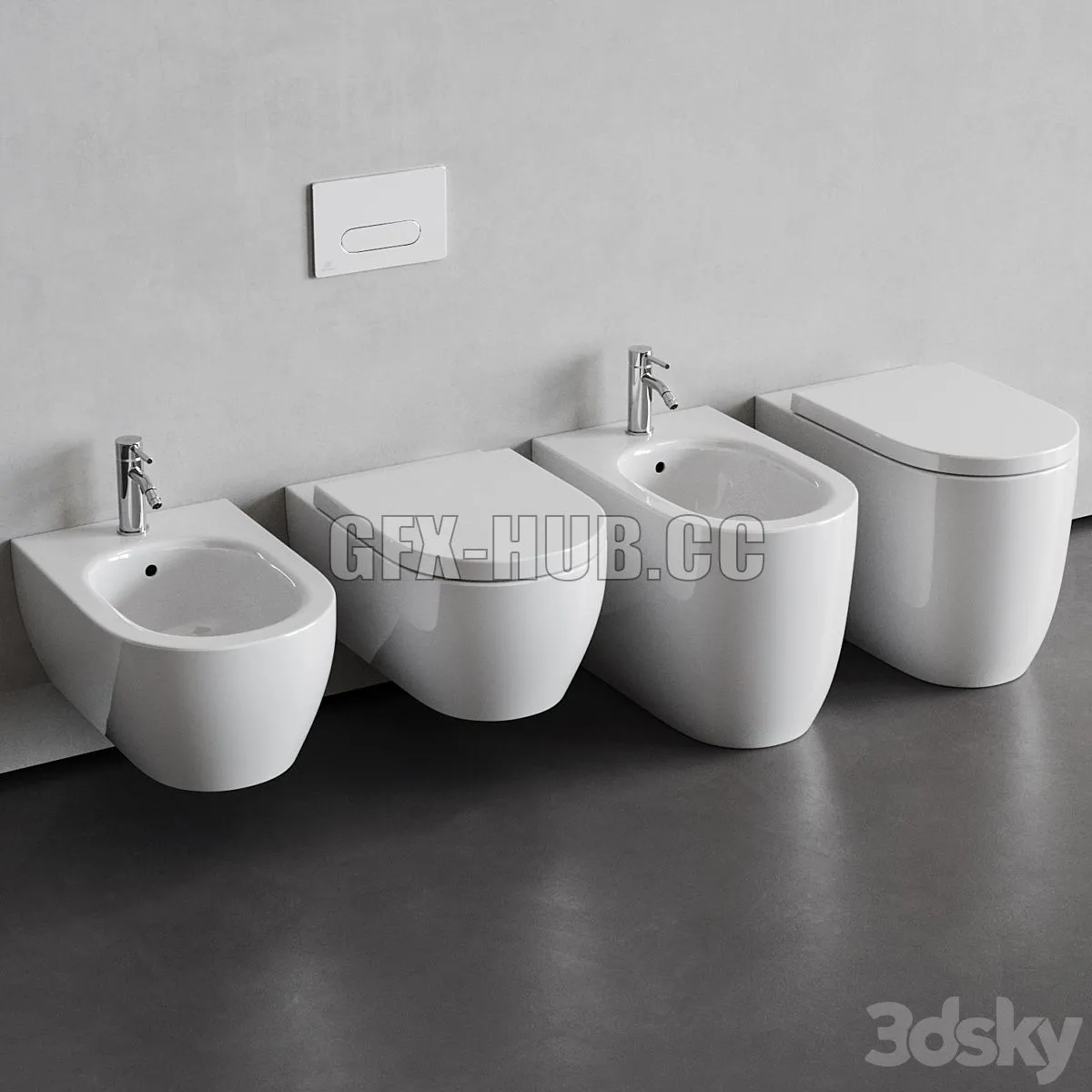 Ideal Standard - Blend Curve WC & Bidet 3D Model