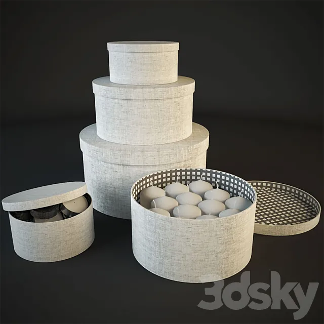 IKEA _ Knarnvik set of boxes 3D Model