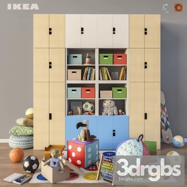 Ikea Accessories Wardrobe 3D Model Free