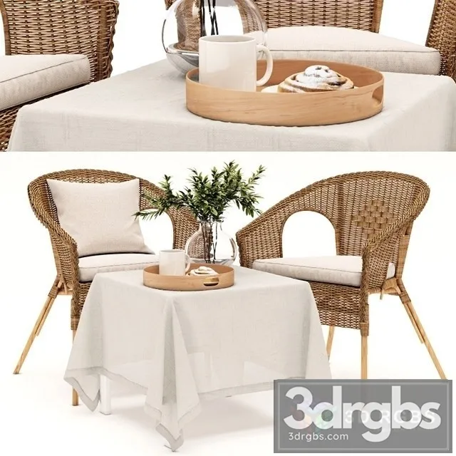 Ikea Agen Table and Chair 3D Model Free