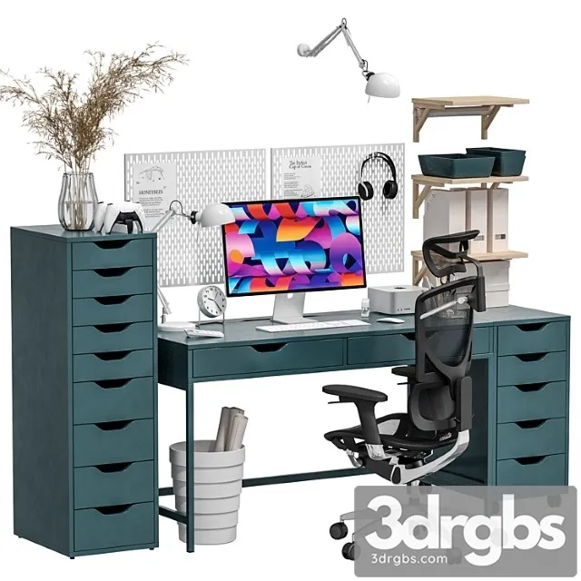 Ikea Alex Alex Office Workplace 1 3D Model Free