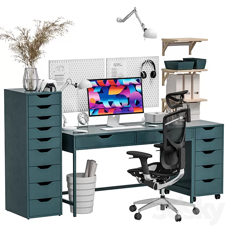 Ikea Alex Alex - Office Workplace 1 3D Model Free