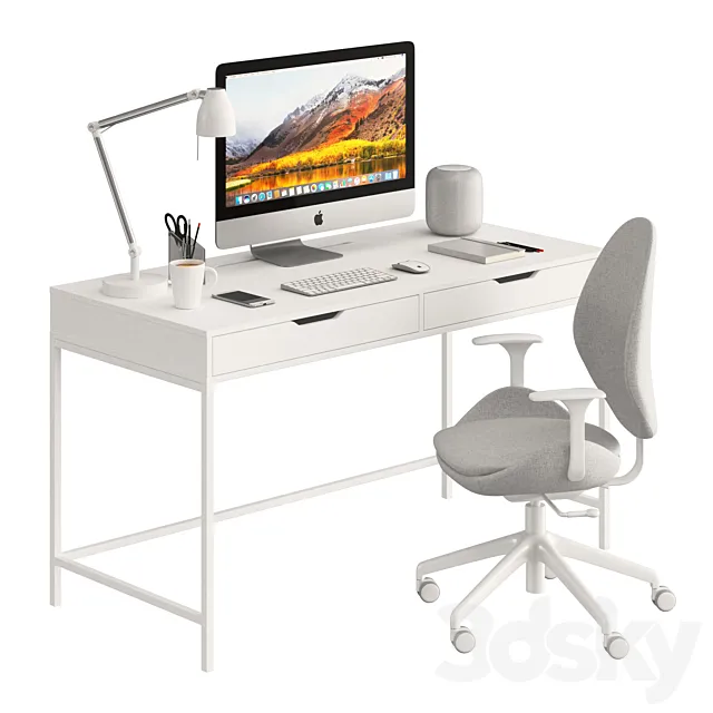 Ikea ALEX table and HATTEFJÄLL 3D Model