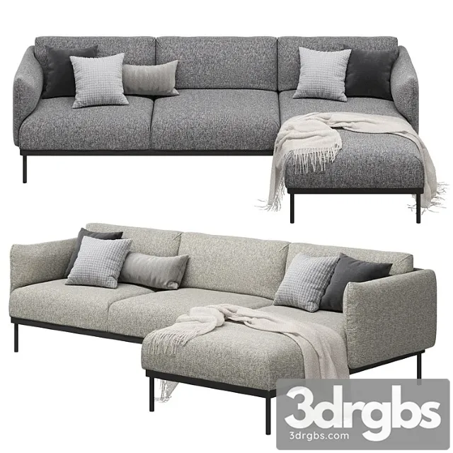 Ikea a?pplaryd epplaryd 3-seater sofa with chaise longue leide