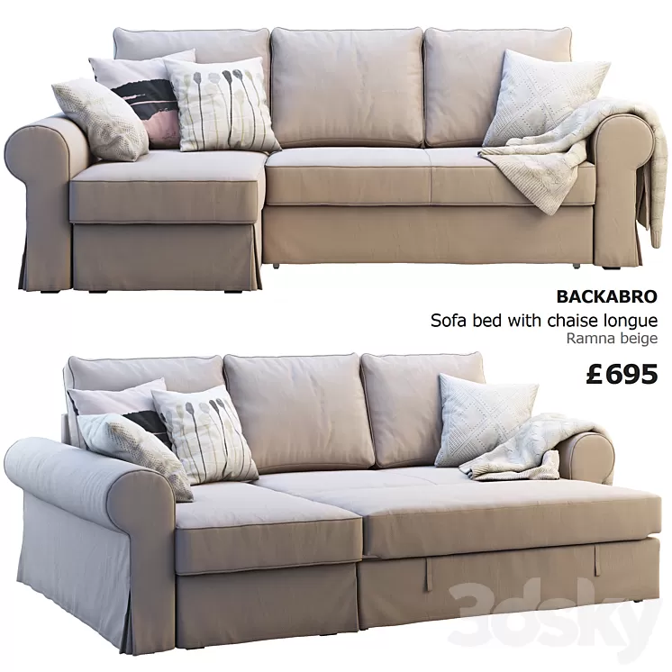 Ikea Backabro 2 (2 sofas) 3D Model