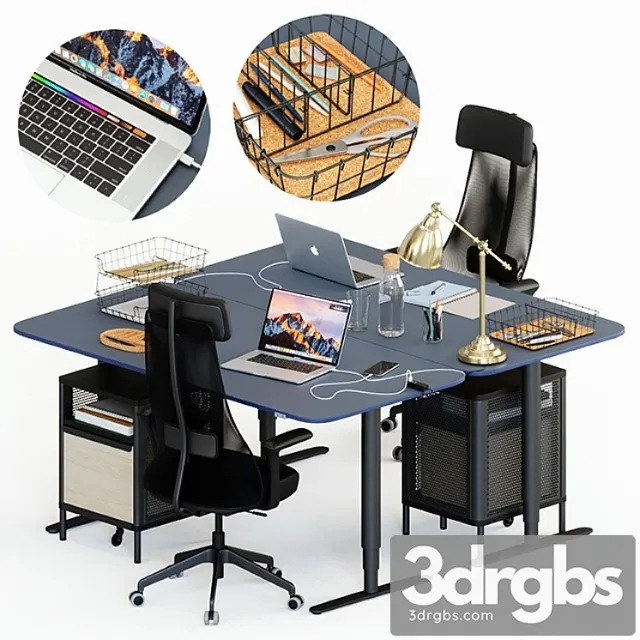 Ikea bekant workplace part 1 2 3D Model Free