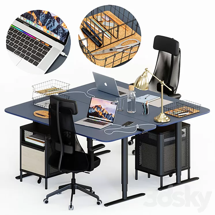 Ikea Bekant workplace part 1 3D Model