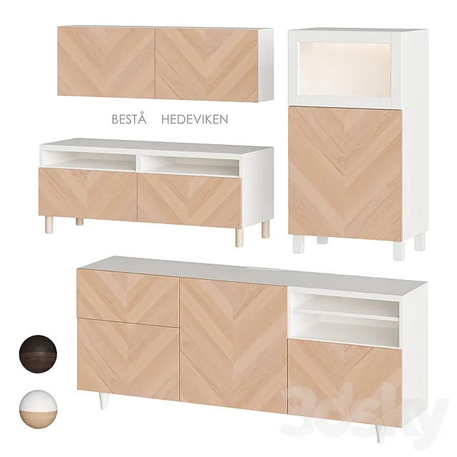 IKEA BESTÅ _ HEDEVIKEN Nightstand 3D Model