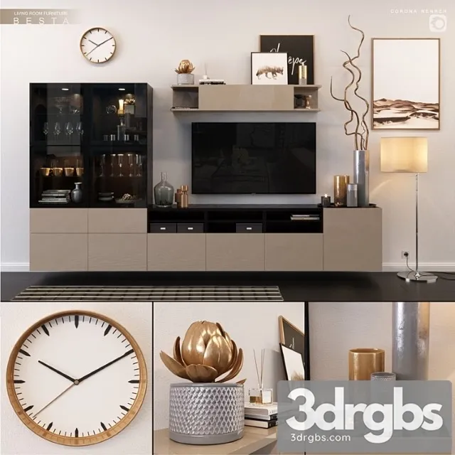 Ikea Besta Set 3 3D Model Free