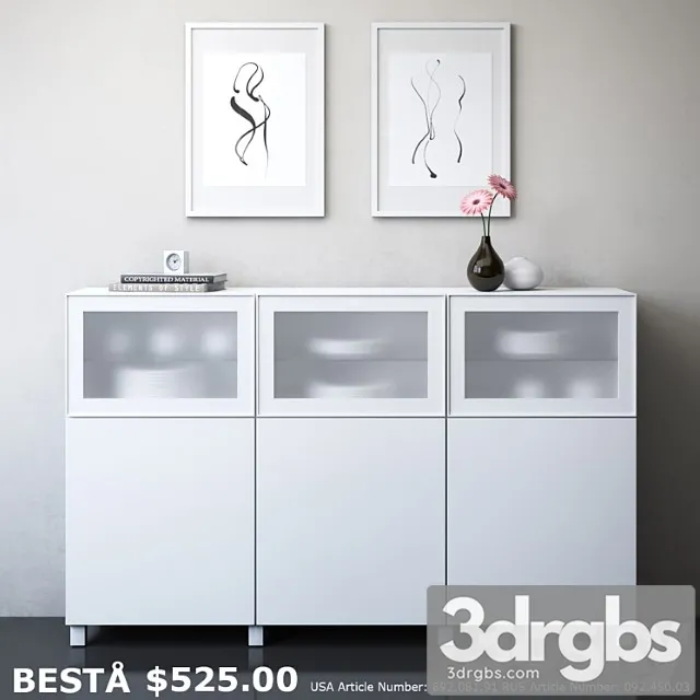 Ikea besta storage 2 3D Model Free