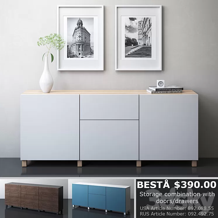 IKEA BESTA Storage combination with drawers 3D Model