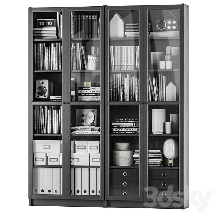 IKEA BILLY BILLY / OXBERG OXBERG Bookcase 3D Model Free