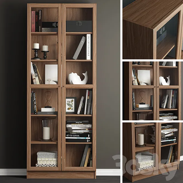 Ikea Billy Bookcase _ Oksberg. 3D Model