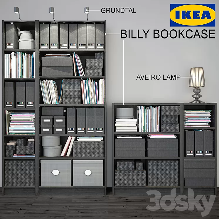 IKEA Billy Bookcase black 3D Model