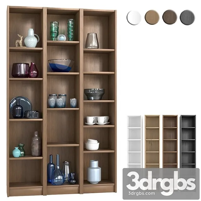 IKEA Billy Shelving Unit With Decorative Elements 3D Model Free
