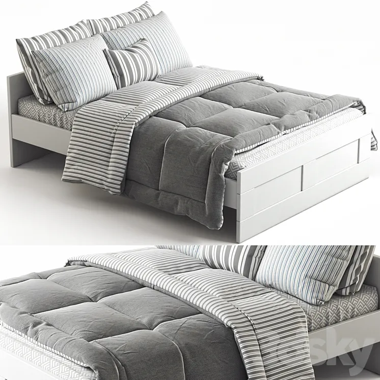 IKEA BRIMNES bed 3D Model Free