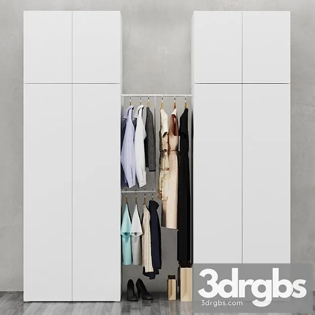 Ikea Combination Wardrobe Ophus 3 3D Model Free