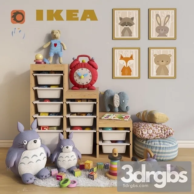 Ikea Decor Children Room 3D Model Free