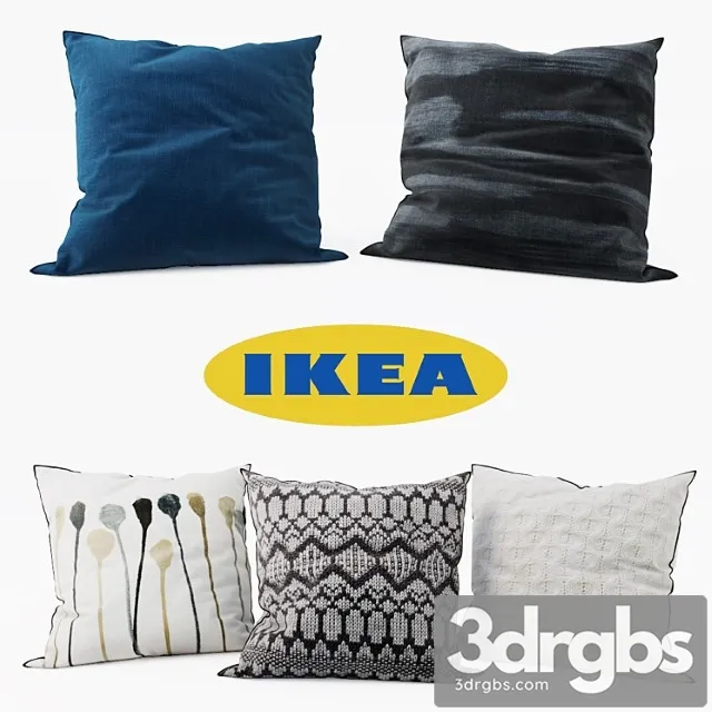 Ikea Decorative Pillows Set 9 3D Model Free