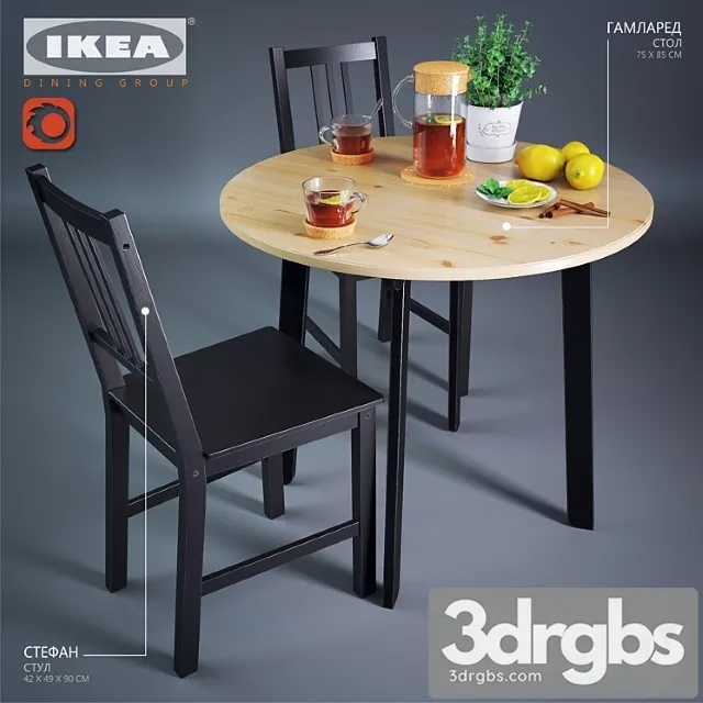 Ikea Dining group 2 2 3D Model Free