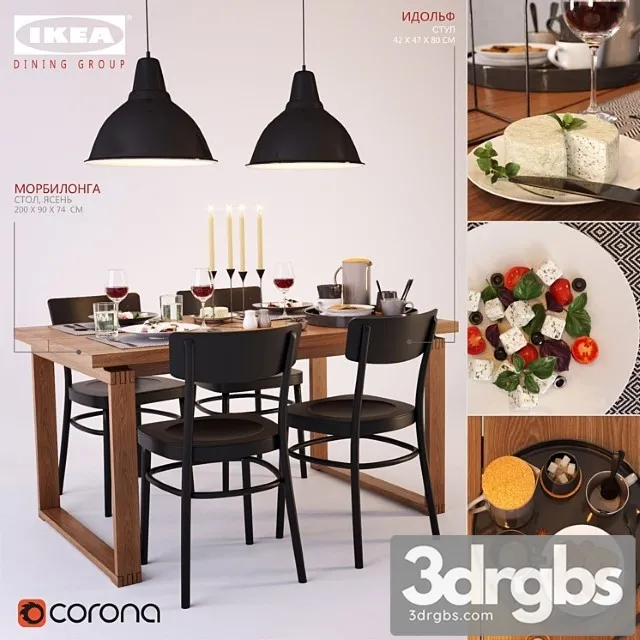 Ikea Dining group 3 2 3D Model Free