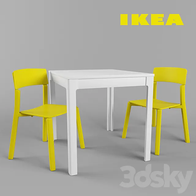 IKEA Dining set for VANGSTA _ YAN-INGE 3D Model