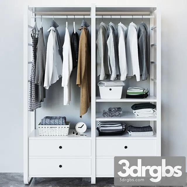 Ikea Elvarly Elvarly Wardrobe Closet Clothes 3D Model Free
