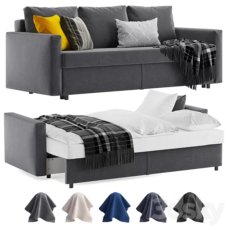 Ikea Friheten sleeper sofa 3 seats 3D Model Free