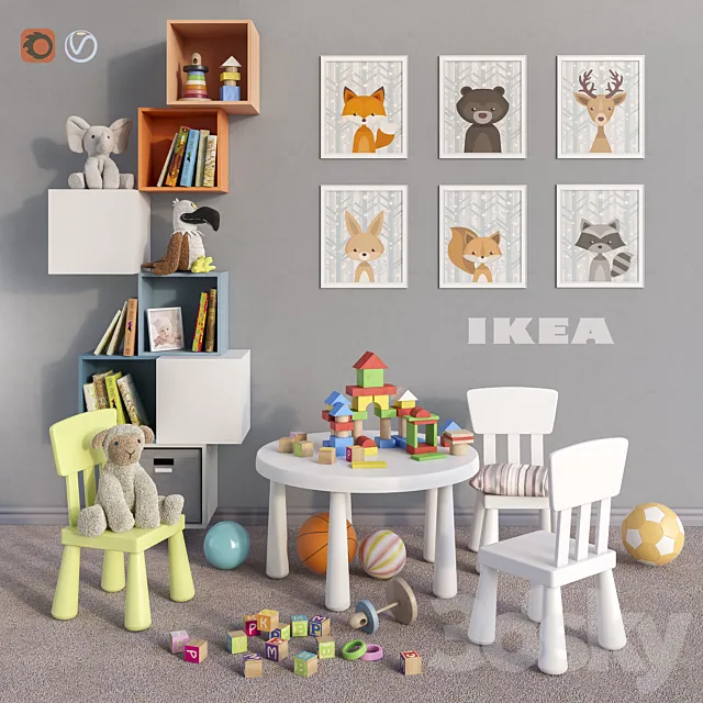 IKEA furniture. accessories. decor and toys set 4 3DModel