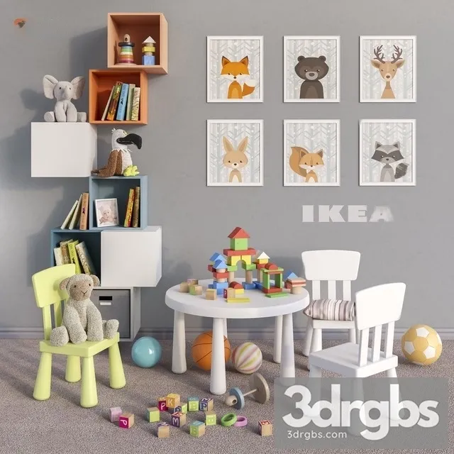 Ikea Furniture Kid Accessories 3D Model Free