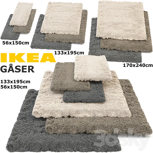 IKEA GASER (GOSER) RUG SET 3DModel