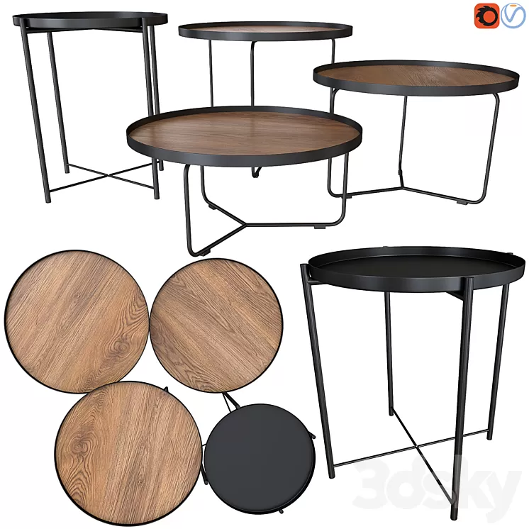 IKEA GLADOM. Cattelan italia billy wood 3D Model