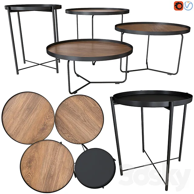 IKEA GLADOM. Cattelan italia billy wood 3D Model