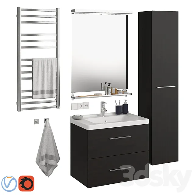 Ikea Godmorgon set 1 3DModel