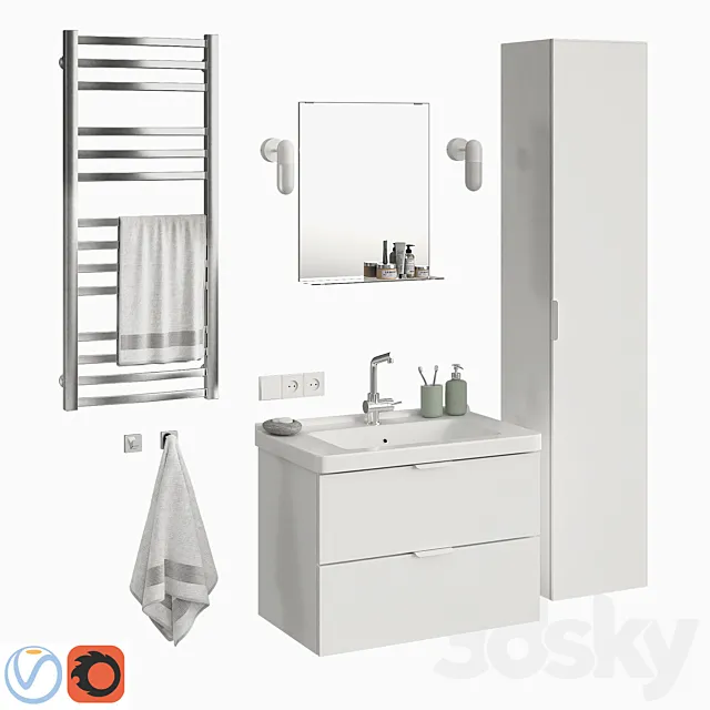 Ikea Godmorgon set 3 3DModel